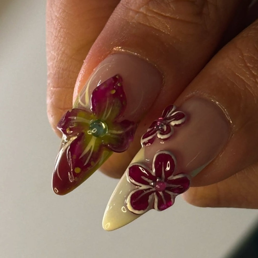 Colorful INS Y2K French Women's Stiletto Almond Nails